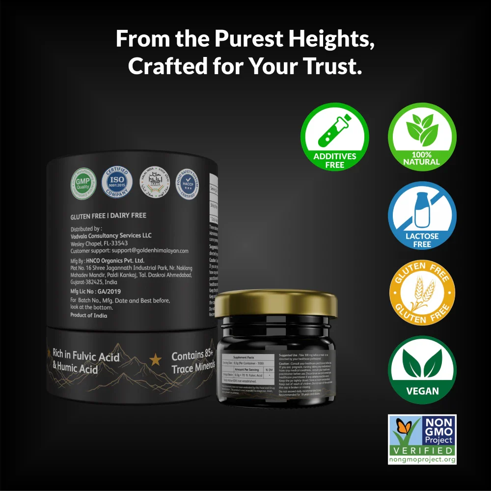Pure Himalayan Shilajit Resin Gold Grade